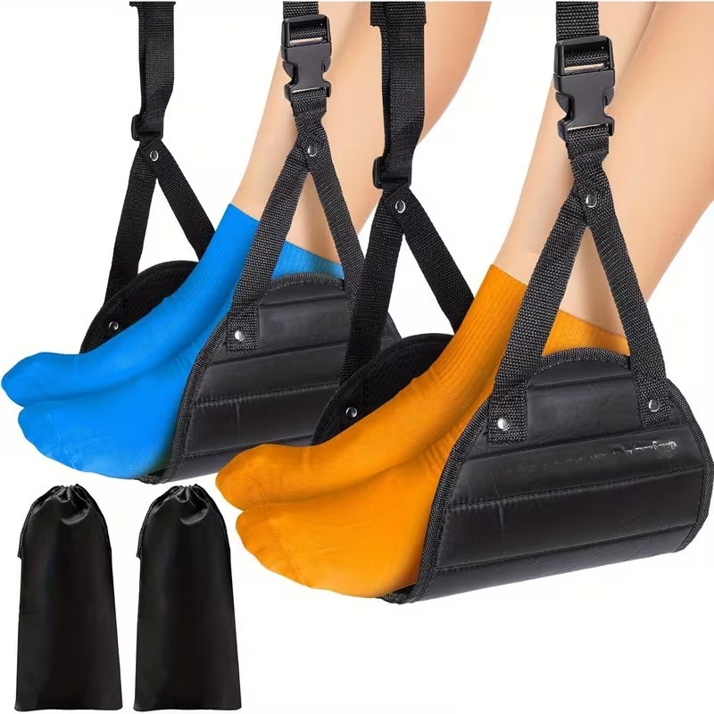 Footrest Under Desk - 1PC Portable Foot Hammock Adjustable Strap