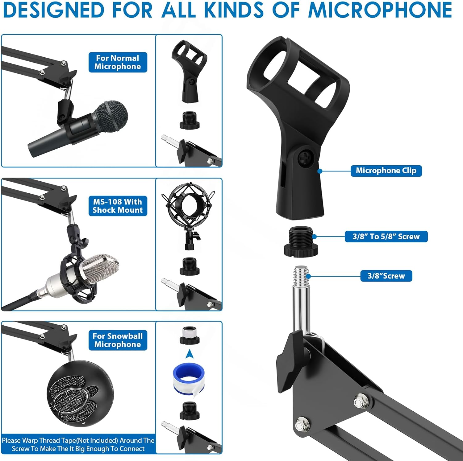 Articulated Arm Microphone Sta - Microphone Arm Boom avaliação e preço