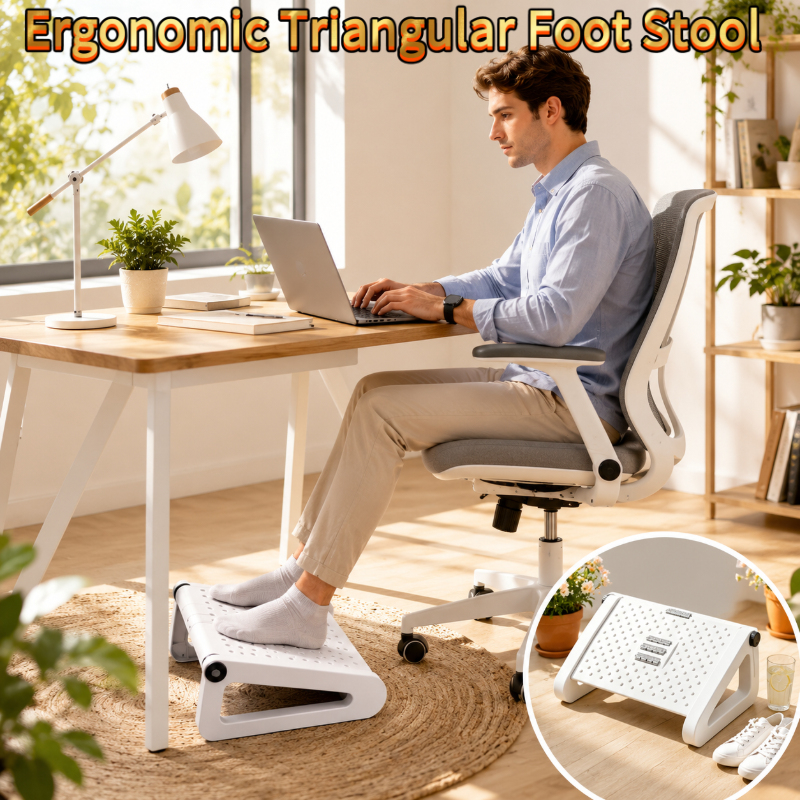 Adjustable White Triangle Ergo - Footrest Under Desk avaliação e preço