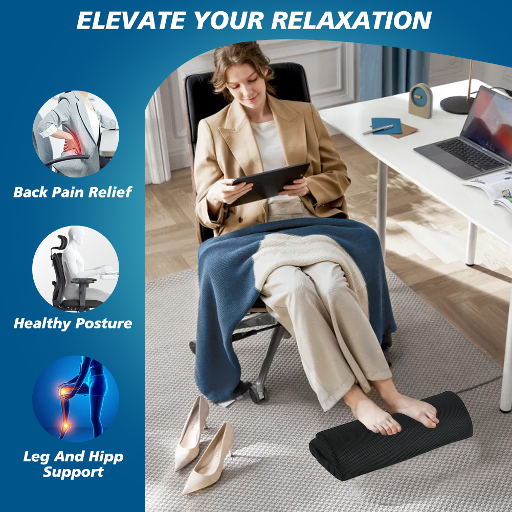 Memory Foam Office Foot Stool  - Footrest Under Desk avaliação e preço