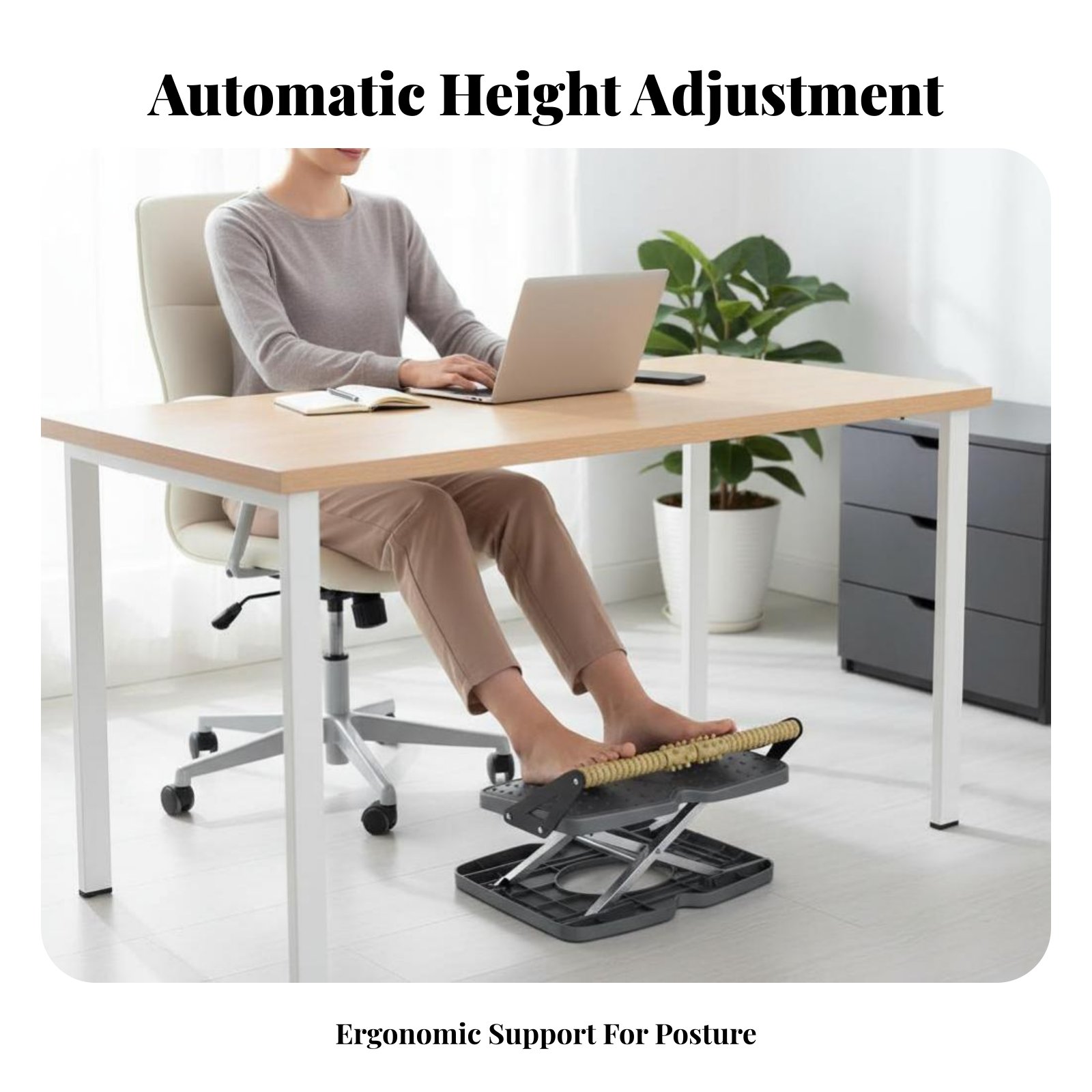 Adjustable Padded Footstool No - Footrest Under Desk avaliação e preço