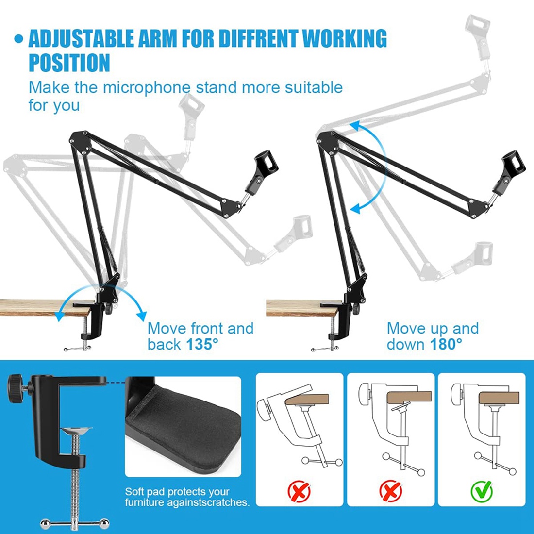 NALFI-Microphone Stand,Adjusta - Microphone Arm Boom avaliação e preço