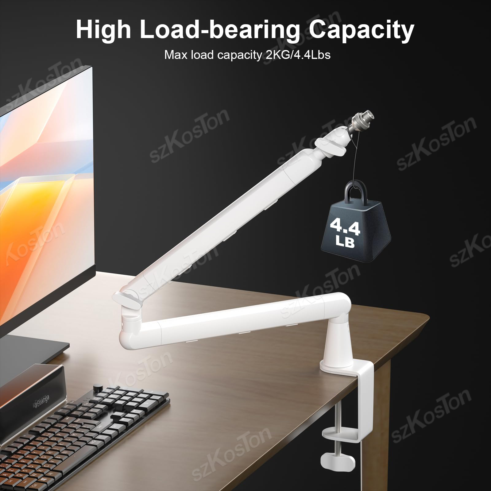 White Microphone Boom Arm Adju - Microphone Arm Boom avaliação e preço