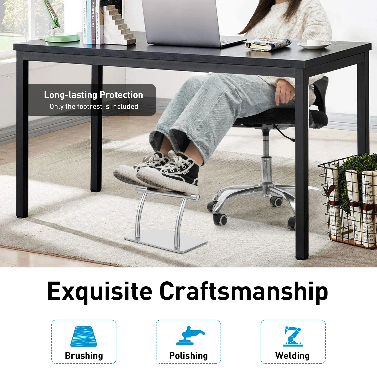 Stainless Steel Foot Rest for  - Footrest Under Desk avaliação e preço