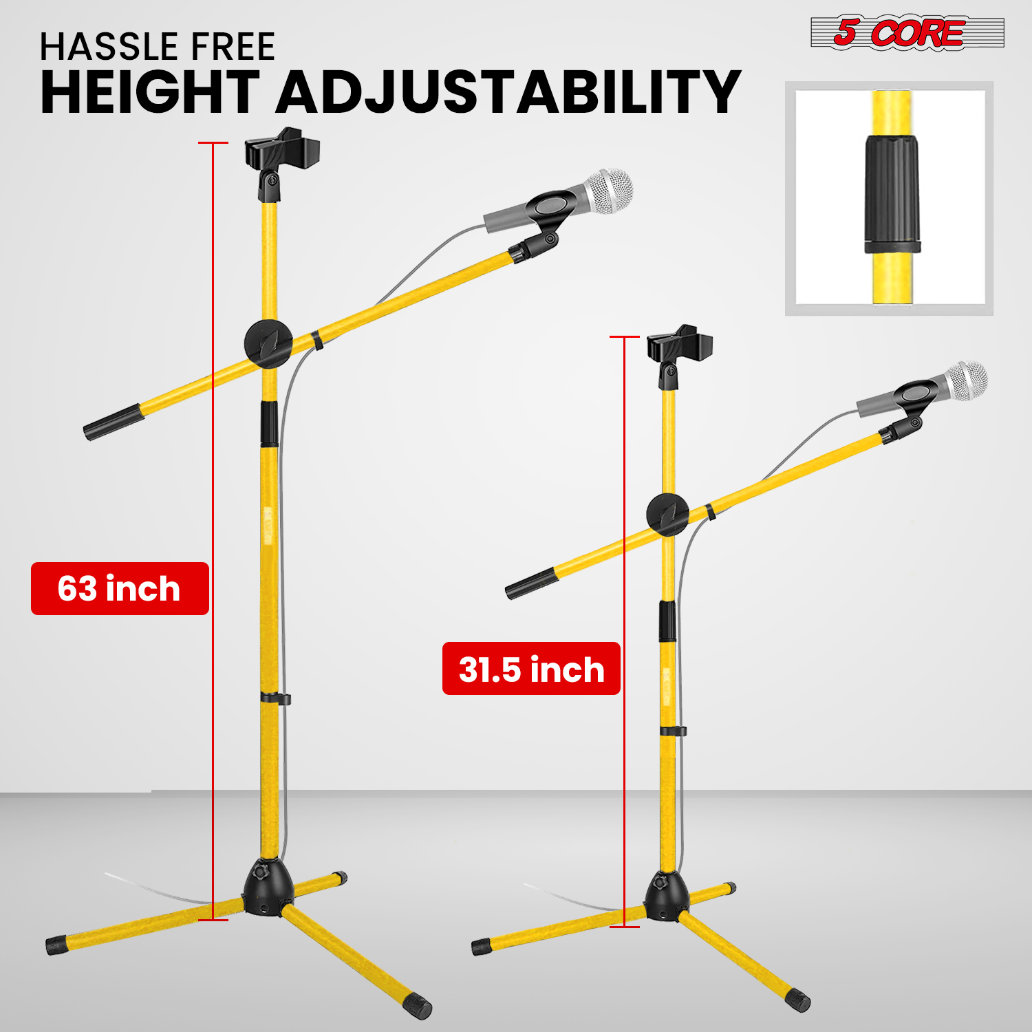 5 Core Microphone Stand Floor  - Microphone Arm Boom avaliação e preço